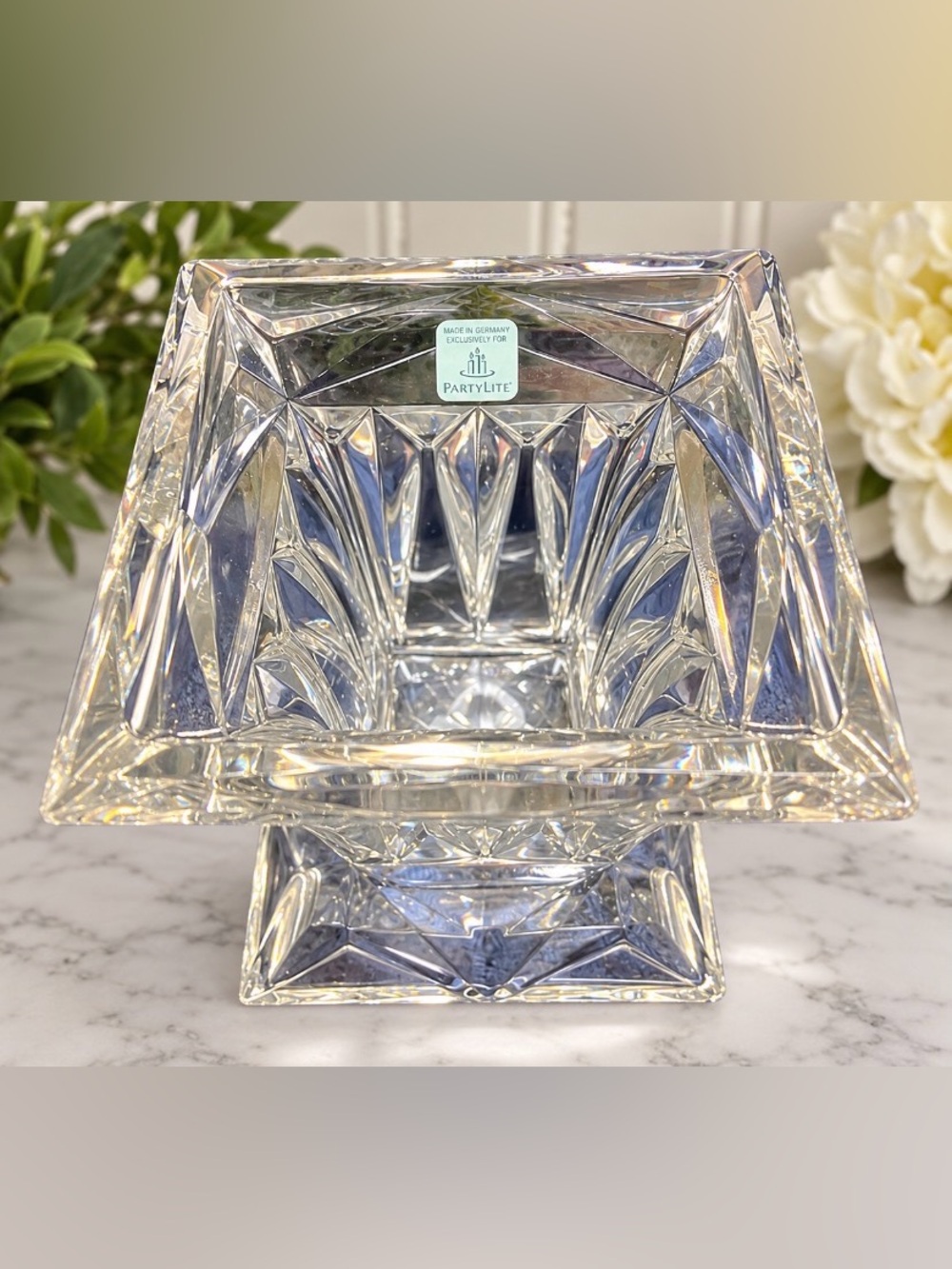 Vintage PartyLite Made in Germany Faceted Crystal Votive Candle Holder